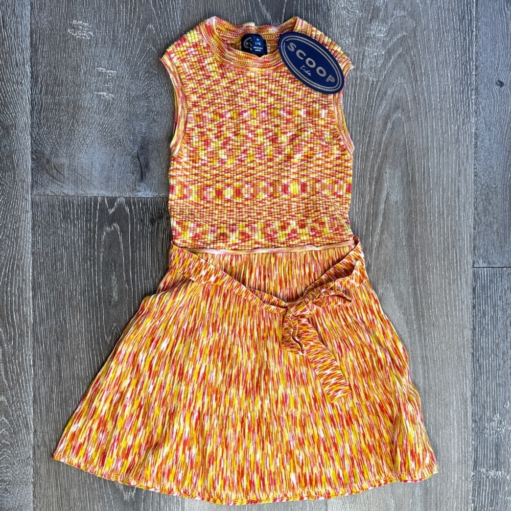 Scoop Kids Casual Dress - Vibrant Yellow and Orange 0413